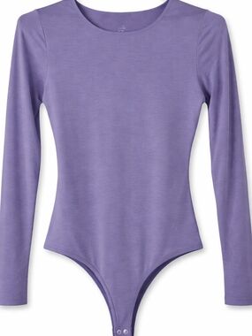 WOOLX Womens Long Sleeve Purple One-Piece Bodysuit